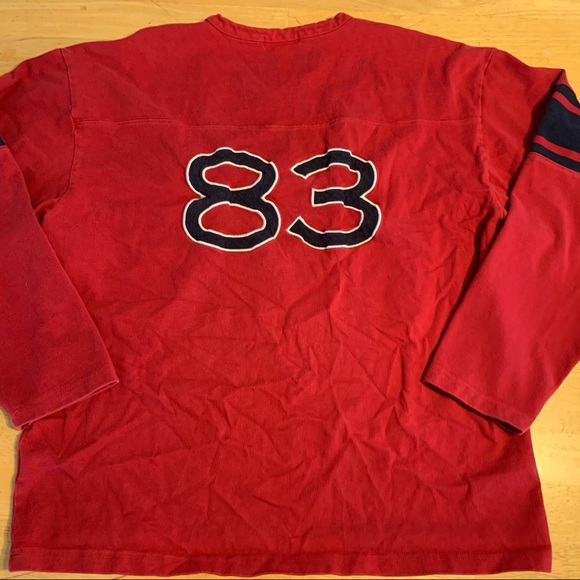 NauticaXL EMBROIDERED Spellout Red L/S Shirt - Picture 7 of 8
